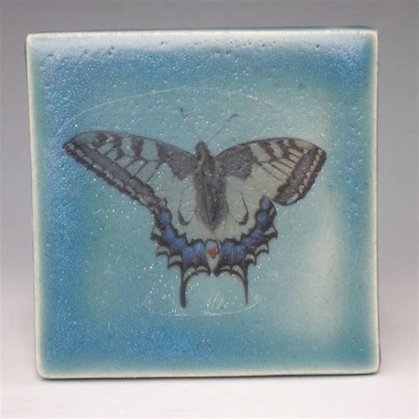 Butterfly Wall Tile | Handbuilt stoneware wall tile, glazed … | Flickr