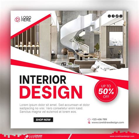 Download Interior design banner with trendy style of house Free Vector | CorelDraw Design ...