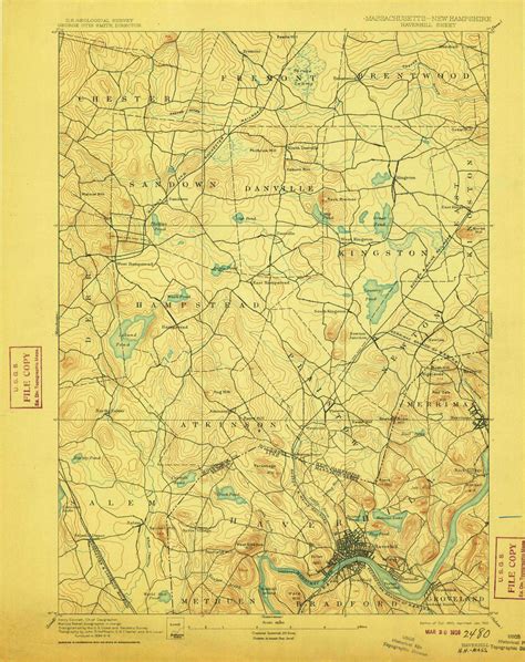 Haverhill, New Hampshire 1893 (1910) USGS Old Topo Map Reprint 15x15 MA Quad 352771 - OLD MAPS