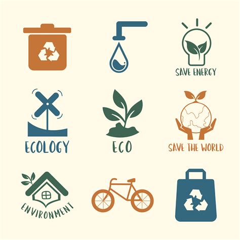 Environmental conservation symbol set illustration - Download Free ...