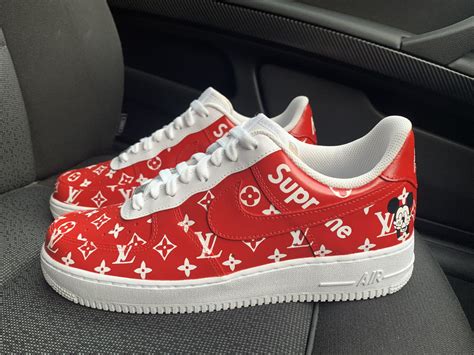 Off White Louis Vuitton Air Force 1 Red | semashow.com