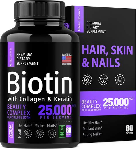 Amazon.com: Biotin Collagen Keratin Supplement – Hair Growth for Men & Women – Hair Skin and ...