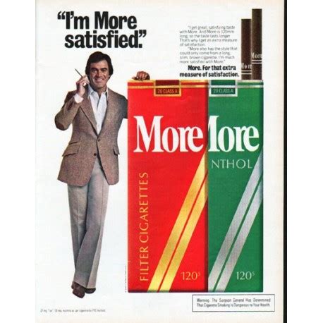 1979 More Cigarettes Vintage Ad "I'm More satisfied"