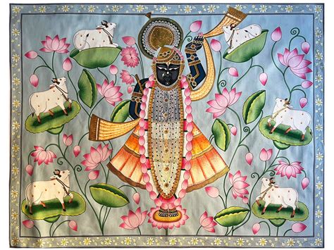 Srinathji With Cow Border Pichwai Painting 36 X 48 Inch | lupon.gov.ph