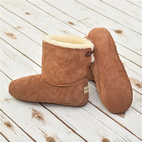 Factory Seconds - Luxury Sheepskin Indoor Slipper Boots in Grey or ...