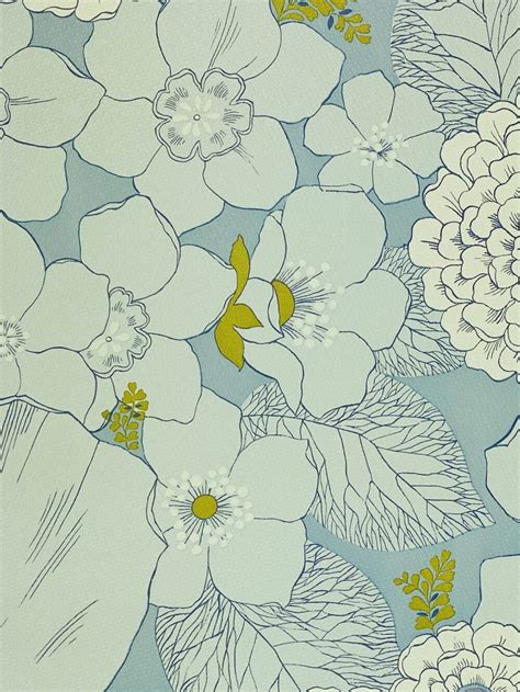 Vintage Blue Floral Wallpaper | Vintage Wallpapers - Online Shop