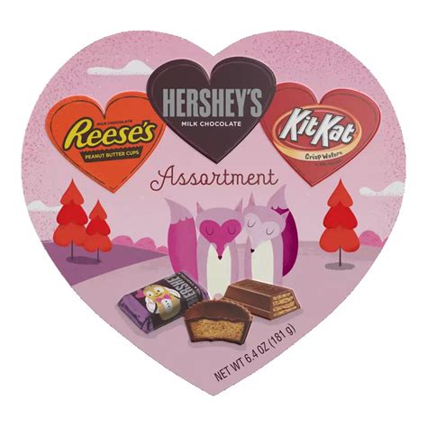 Hershey Valentine's Milk Chocolate Assortment, 6.4 oz box