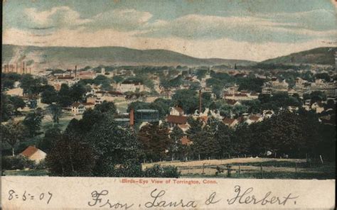 Bird's-Eye View of Torrington Connecticut Postcard