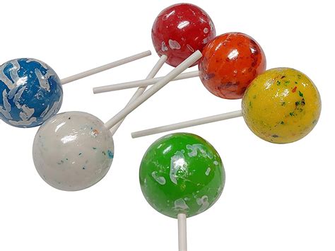 Buy HUGE Jawbreakers On A Stick- Assorted Colors 2.25 Inch - 4 COUNT Rock Hard Candy Rainbow ...