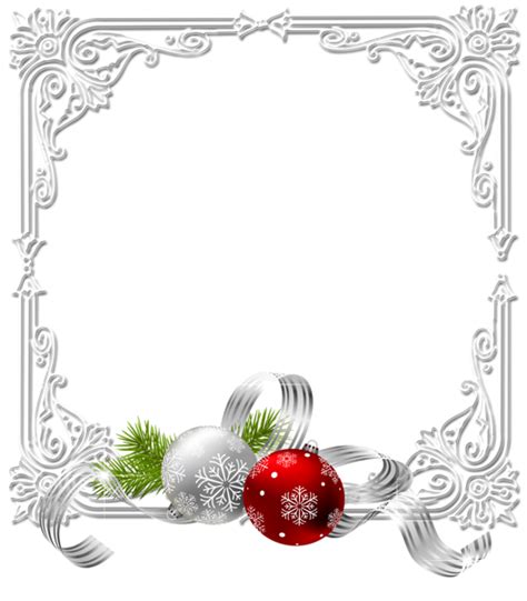 Large Christmas Transparent White Photo Frame with Christmas Bells ...