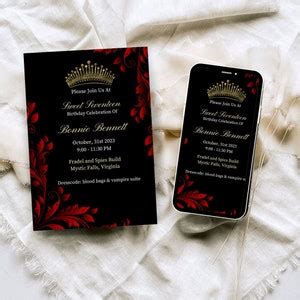 Birthday Invitation Template, Digital Vampire Invitation, Dinner Party Invitation, Blood ...