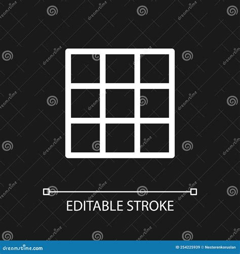 Rule of Thirds Grid Pixel Perfect White Linear Ui Icon for Dark Theme Stock Vector ...