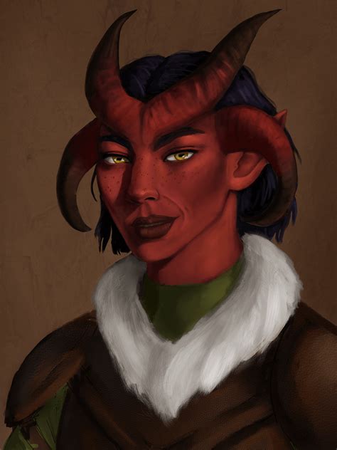 Commissioned Tiefling Portrait on Behance