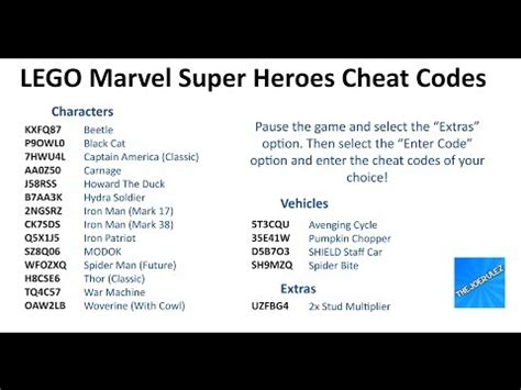 lego marvel superheroes cheat codes ps3 | Cheat Codes for PS3