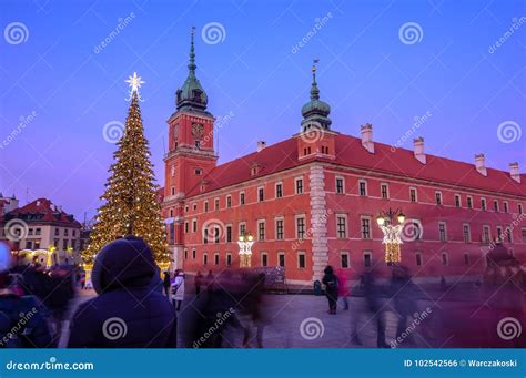 Warsaw Christmas lights editorial photo. Image of cityscape - 102542566