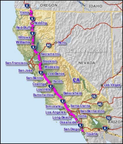 Interstate 5 California Map