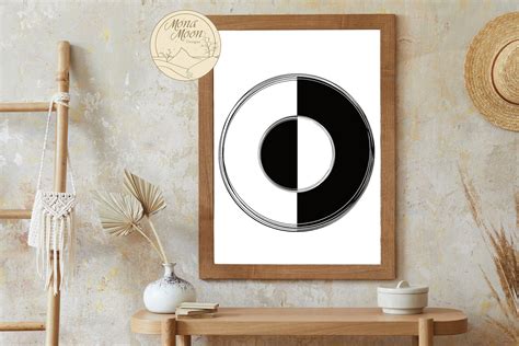 Black and White Abstract Circle Print, Modern Design, Abstract Wall Art, Instant Download, Black ...