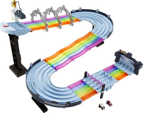 Buy Hot Wheels Mario Kart Rainbow Road Raceway 8-Foot Track Set with ...