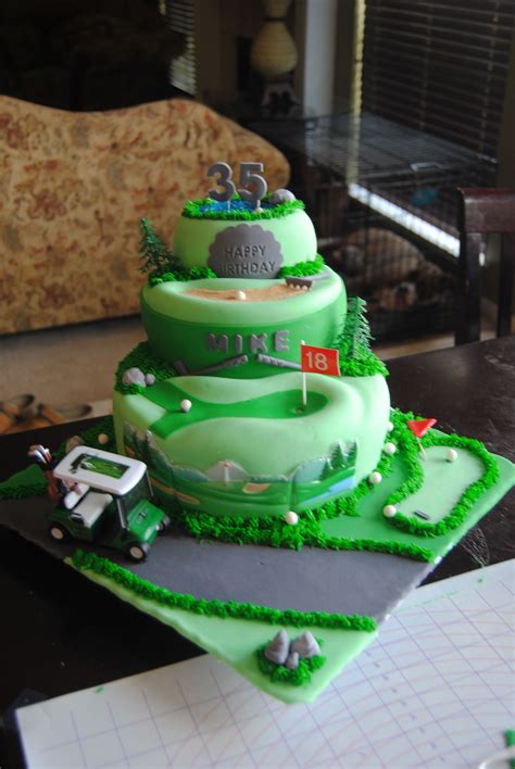 Golf Course Multi-Scene Cake — Golf | Golf cake, Golf birthday cakes, Cake