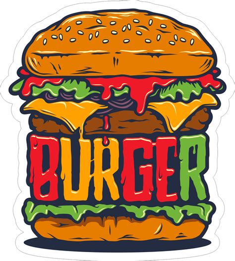 Burger vector sticker free #sticker #stickerbombing | Burger vector, Pop art food, Food ...
