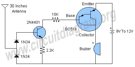 RF Detector (Improved) | Circuit Diagram