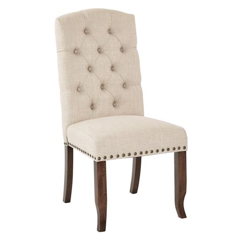 HomeSullivan Huntington Beige Linen Button Tufted Dining Chair (Set of 2)-40E206C-BL2P - The ...