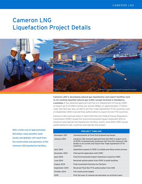 (PDF) Cameron LNG Liquefaction Project Details CameronFctShts... · Cameron LNG Liquefaction ...