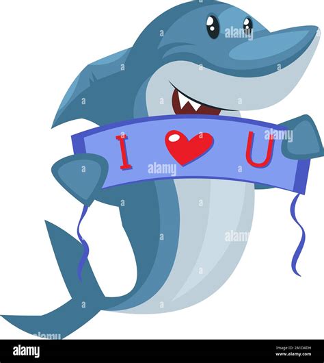 Shark with love sign, illustration, vector on white background Stock Vector Image & Art - Alamy