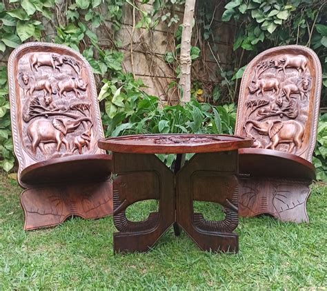 Viking Coffee Table Set, African Handcrafted Coffee Table - Etsy