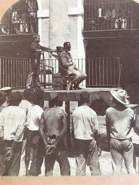 1899 Garrote Execution City Prison Havana Cuba Photo Stereoview GRAPHIC ...