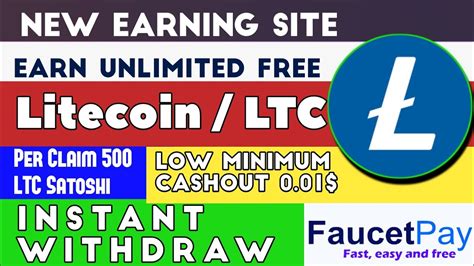 New Litecoin Faucet | Earn unlimited LTC | low minimum Cashout 0.01$ instant Faucetpay - YouTube