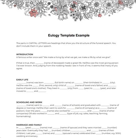 Free Eulogy Examples For Brother In Law - Printable Templates