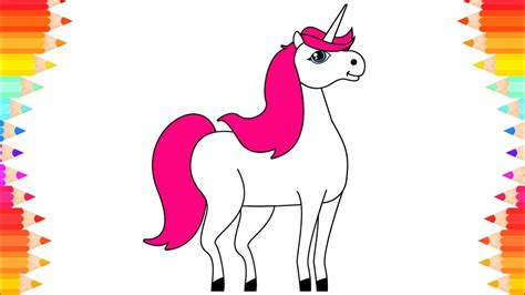 How to Draw Animals Easy - Unicorn for Kids. DIY Coloring Pages. Art for Kids. Step by Step ...