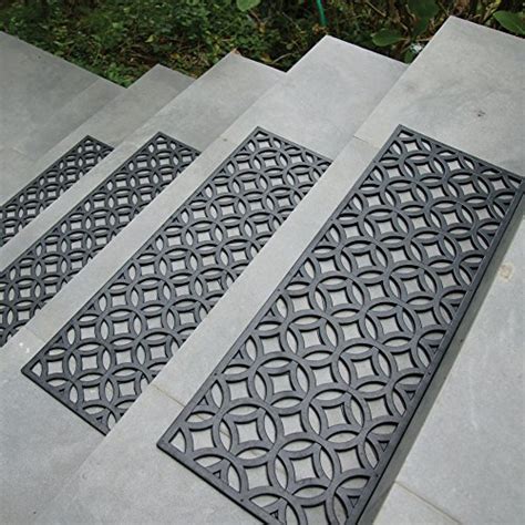 Rubber-Cal Azteca Indoor Outdoor Stair Treads Rubber Step Mats, 9.75 by ...