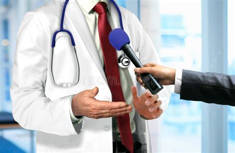 Doctor Talking To Microphone Stock Photo - Image of recording, equipment: 45516602