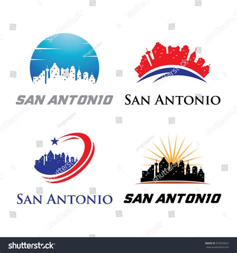 San Antonio Logo City Skyline Cityscape Stock Vector (Royalty Free ...