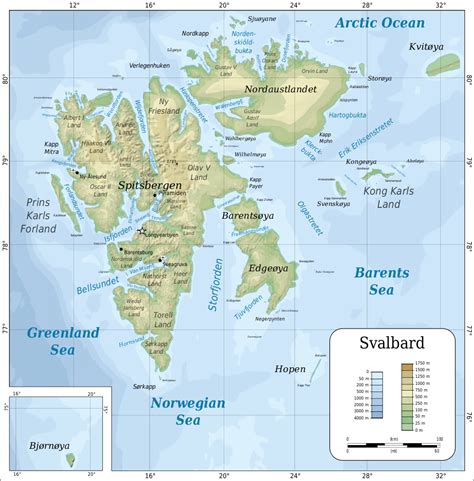 Svalbard islands topo Map • mappery