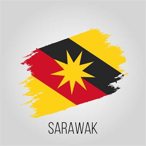 Premium Vector | Vector malaysia state Sarawak and region vector grunge flag design template