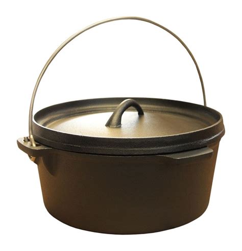 Cast Iron Stew Pot Camping Cooking Pot Dutch Oven Stock Pot Camping Pan 4.5 Ltr | eBay