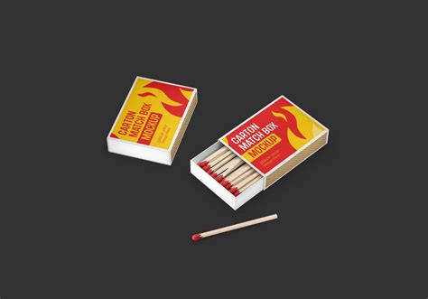 Match Box Carton Mockup