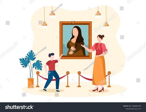 Art Gallery Museum Cartoon Illustration Exhibition Stock Vector (Royalty Free) 2180685185 ...