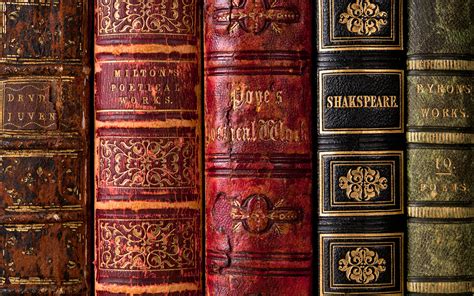 Vintage Leather Books HD Wallpaper