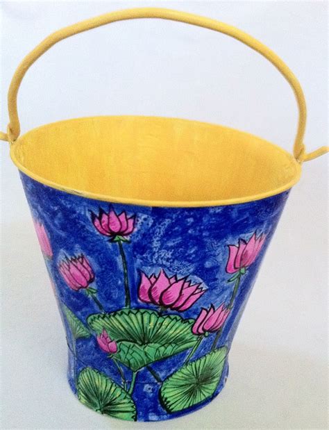 Hand Painted Bucket @ yellowtrunk.com | Paint buckets, Hand painted ...