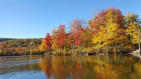 Fall Foliage on the Lake Upstate New York by Dwells HD wallpaper