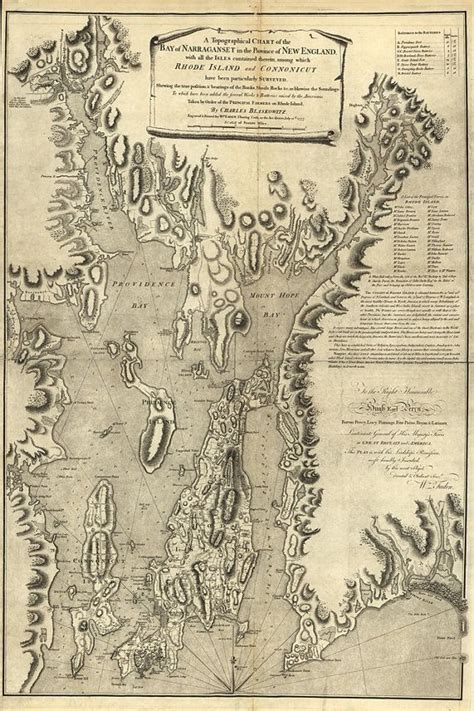 1777 Map of Narragansett Bay - Etsy | Map, Narragansett, Narragansett bay