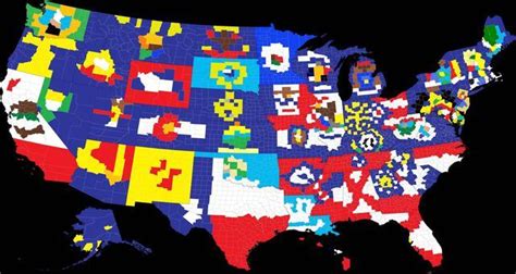 Each US state’s flag, made using the state’s... - Maps on the Web