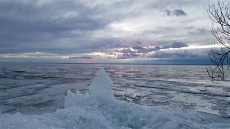 Lake Winnebago ice shove March 7th 2017 Calumet County Park Lake Winnebago sunset - YouTube