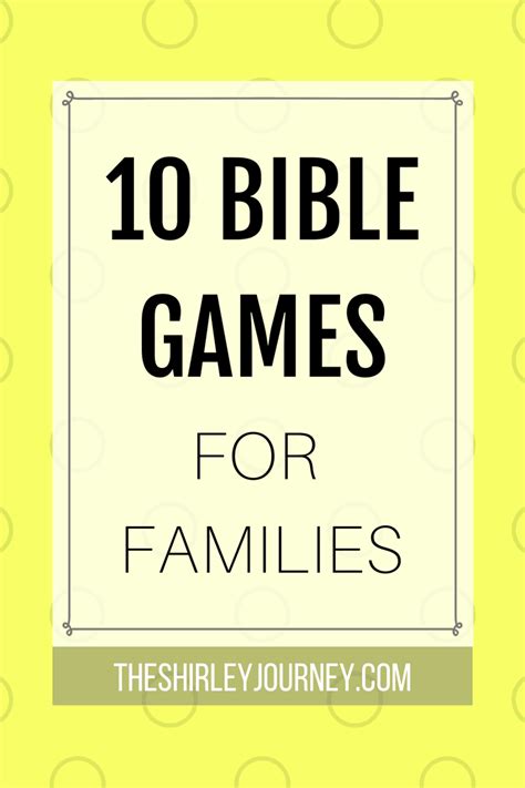 10 Bible Games for Families - The Shirley Journey