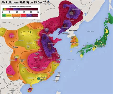 1 Map of air pollution and cigarette equivalence in East China (Cited ...