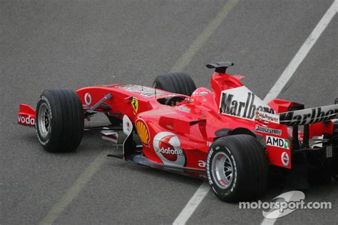 Michael Schumacher tests the new Ferrari 248 F1 at Ferrari 248 F1 launch